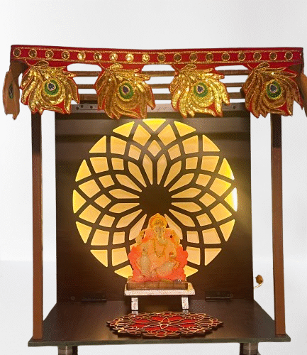 Foldable Background LED Model Puja Stand